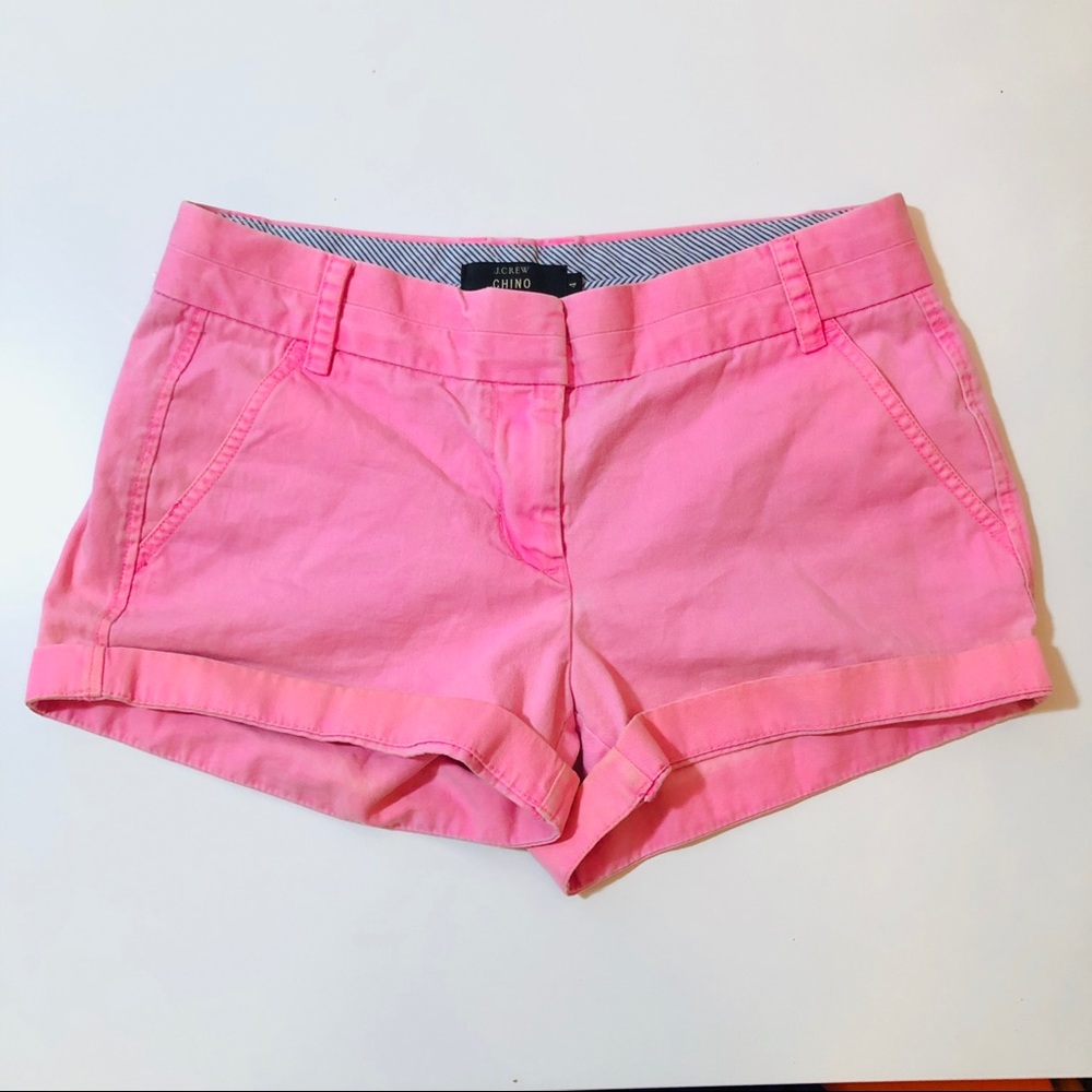Bright Pink J. Crew Chino Shorts